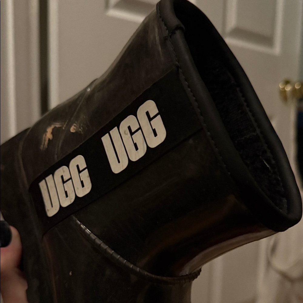 UGG Glossy Black Ankle Boots - Picture 4 of 5